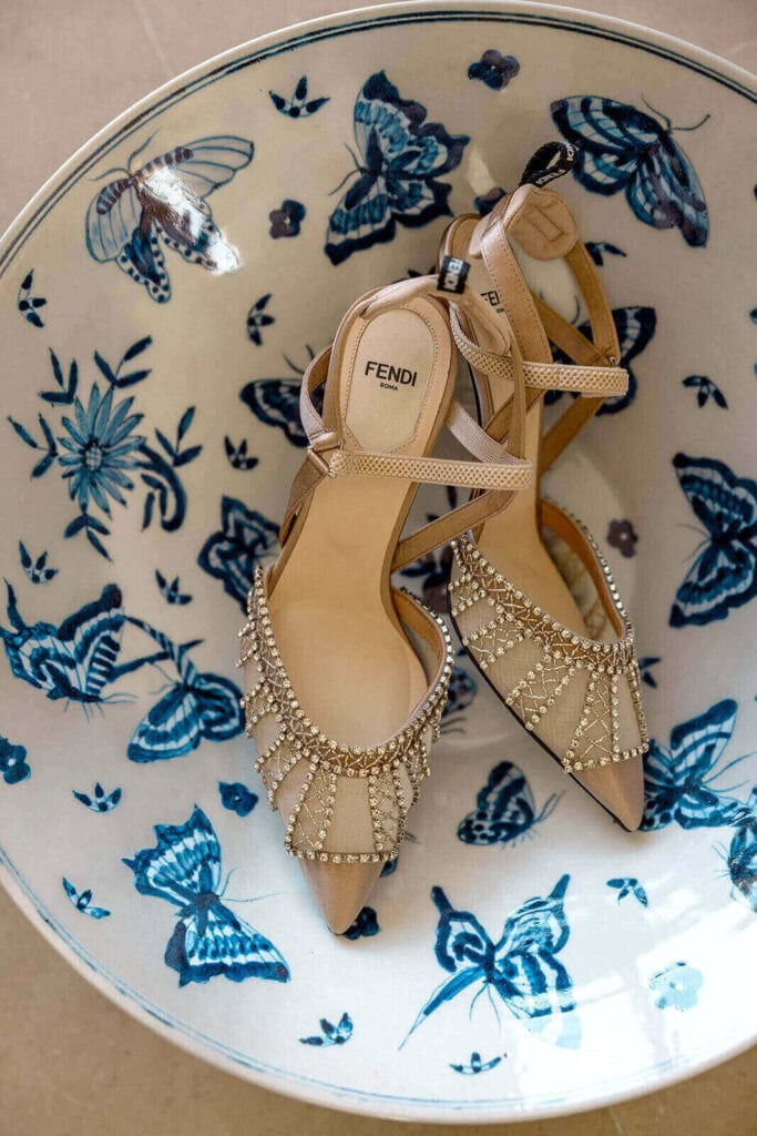 Fendi wedding shoes photographed by Lilly Red