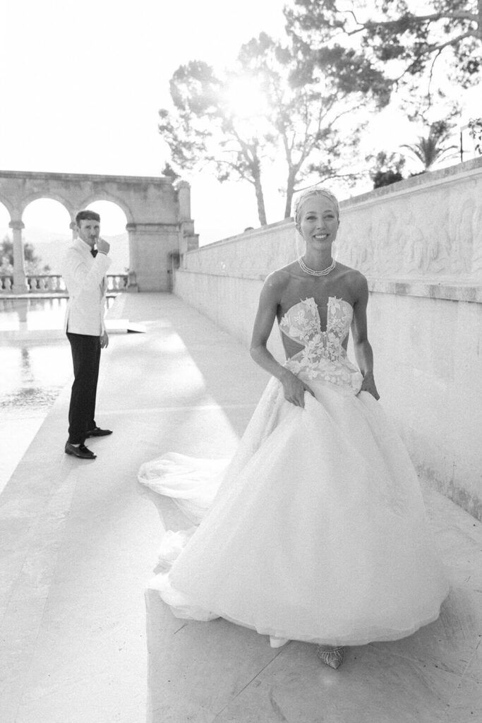 Bride and groom at their Mallorca wedding after getting married, photographed by Lilly Red