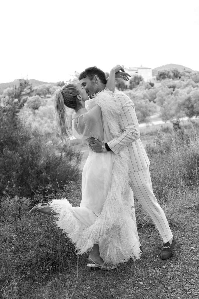 Caroline and Ryan photographed by Lilly Red for their welcome dinner at their wedding in Mallorca